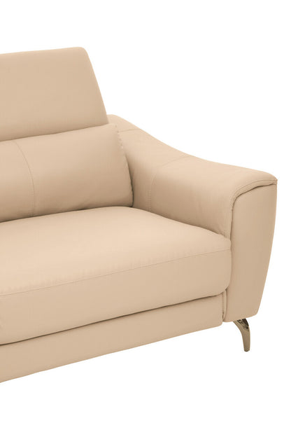 Padua 3 Seat Stone Leather Sofa