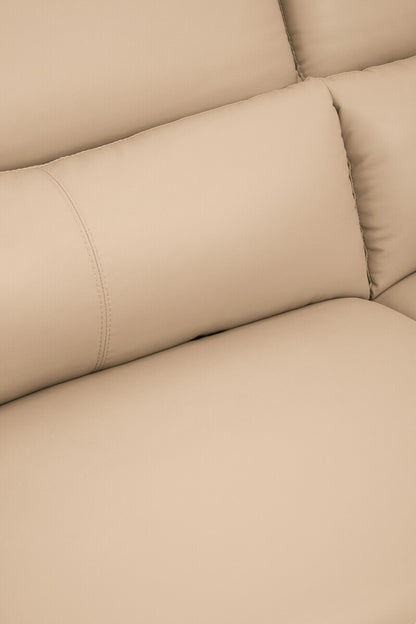 Padua 3 Seat Stone Leather Sofa