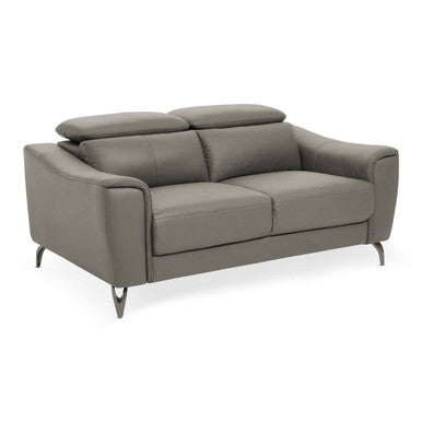 Padua 2 Seat Grey Leather Sofa