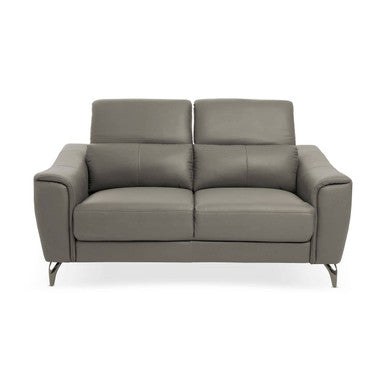 Padua 2 Seat Grey Leather Sofa