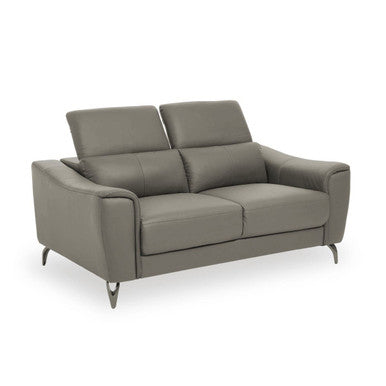 Padua 2 Seat Grey Leather Sofa