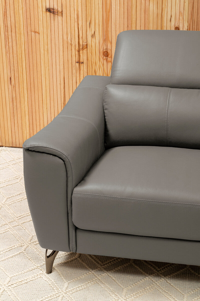 Padua 2 Seat Grey Leather Sofa