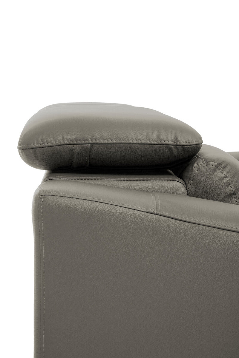 Padua 2 Seat Grey Leather Sofa