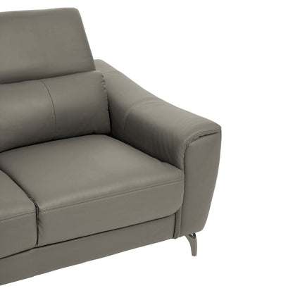Padua 2 Seat Grey Leather Sofa