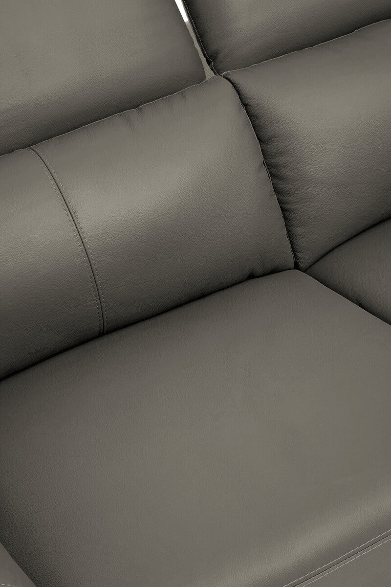 2 Seater Grey Leather Sofa, Padua - Image 16
