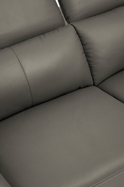 Padua 2 Seat Grey Leather Sofa