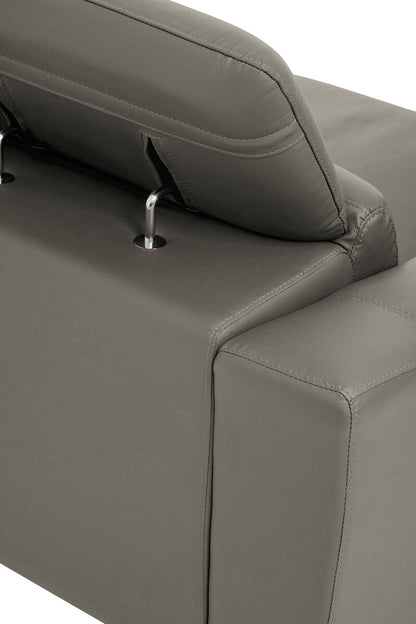 Padua 2 Seat Grey Leather Sofa