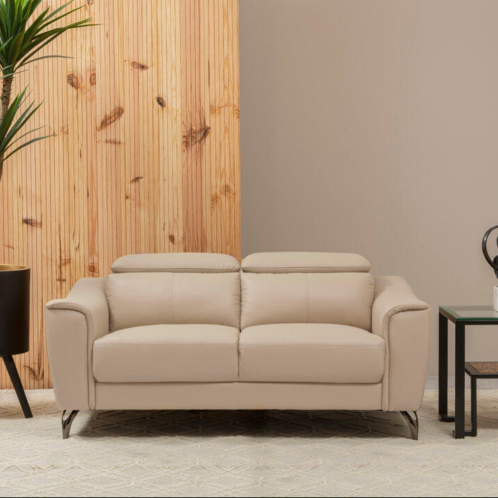 2 Seater Stone Leather Sofa, Padua - Image 1