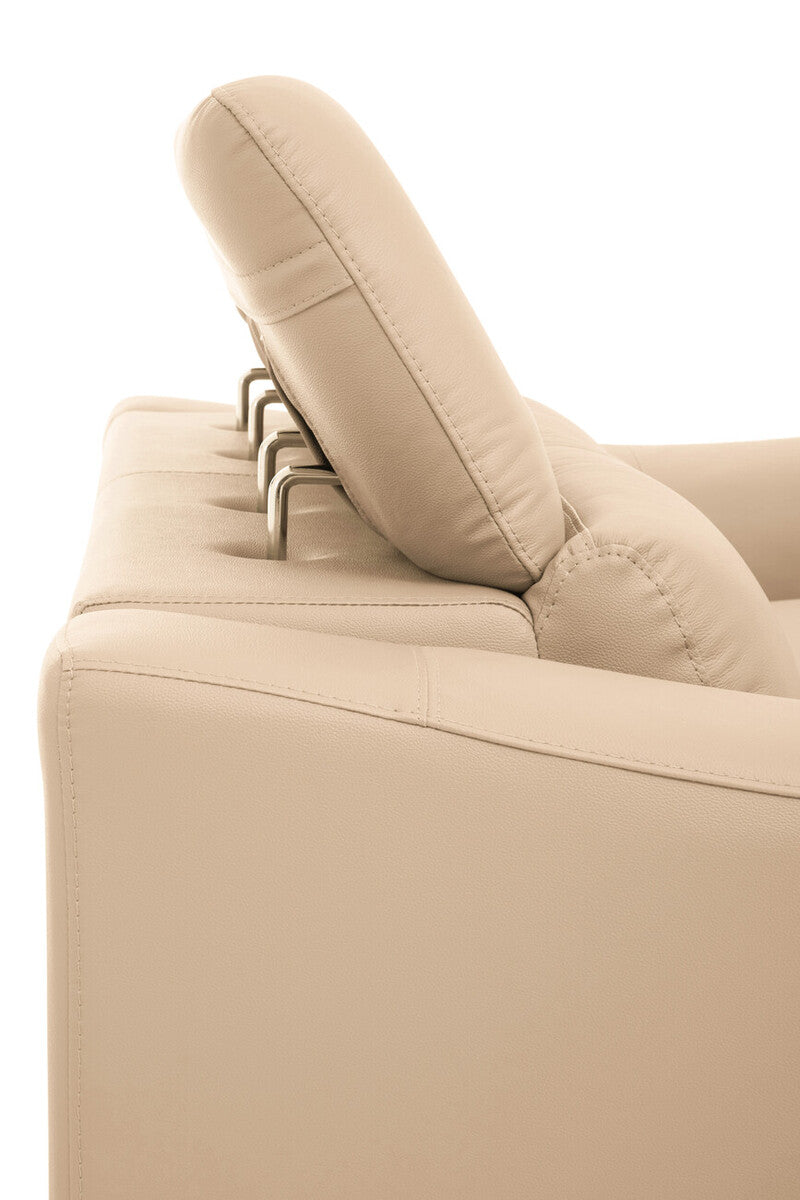 2 Seater Stone Leather Sofa, Padua - Image 8