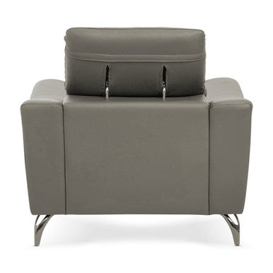 Padua Grey Finish Leather Armchair