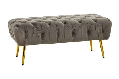 Tamra Mink Velvet Bench with Gold Legs