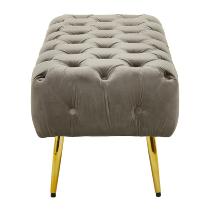 Tamra Mink Velvet Bench with Gold Legs