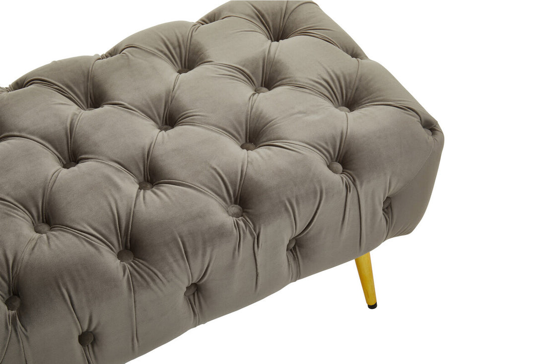 Tamra Mink Velvet Bench with Gold Legs - Image 5