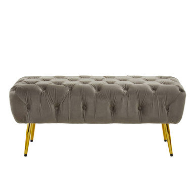 Tamra Mink Velvet Bench with Gold Legs