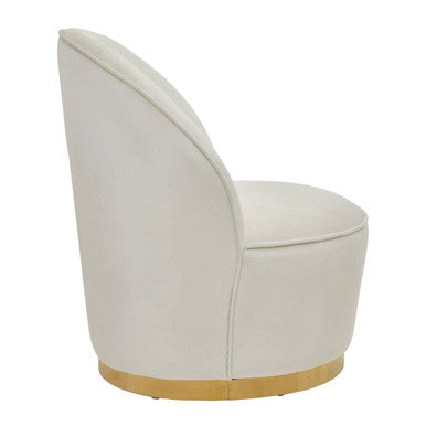 Kids Tamra Cream Velvet Gold Base Chair