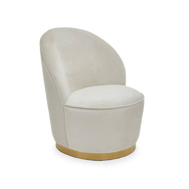Kids Tamra Cream Velvet Gold Base Chair