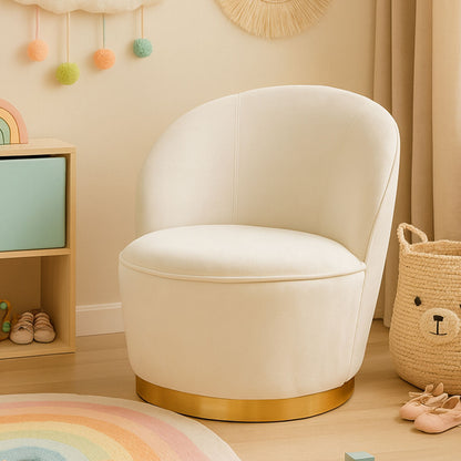 White chair with gold base in a child&