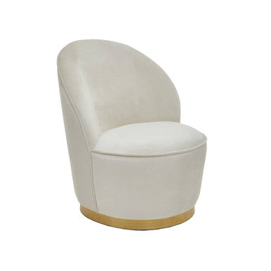 Kids Tamra Cream Velvet Gold Base Chair