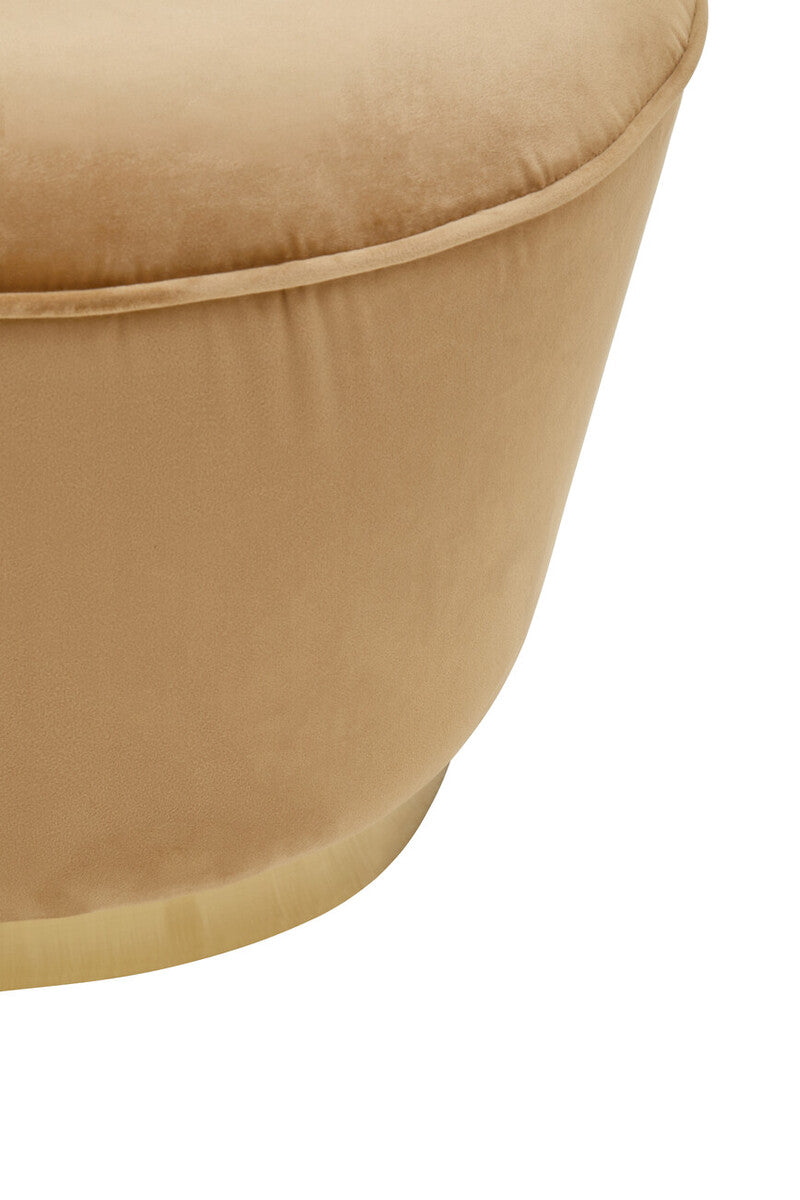 Kids Tamra Gold Beige Velvet Chair with Gold Base