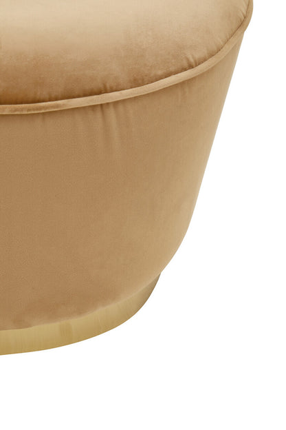 Kids Tamra Gold Beige Velvet Chair with Gold Base