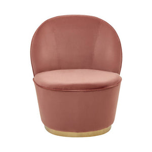 Kids Tamra Dusty Pink Velvet Gold Base Chair