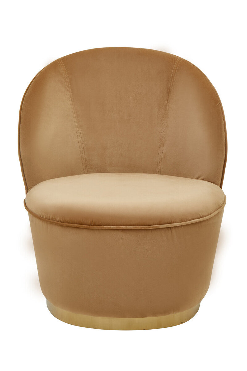 Tamra Beige Velvet Gold Base Chair