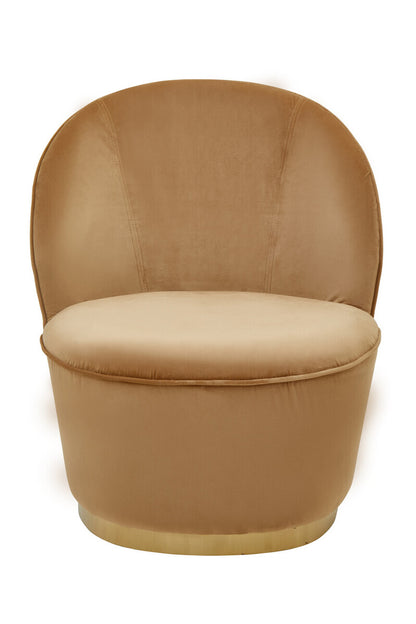 Tamra Beige Velvet Gold Base Chair