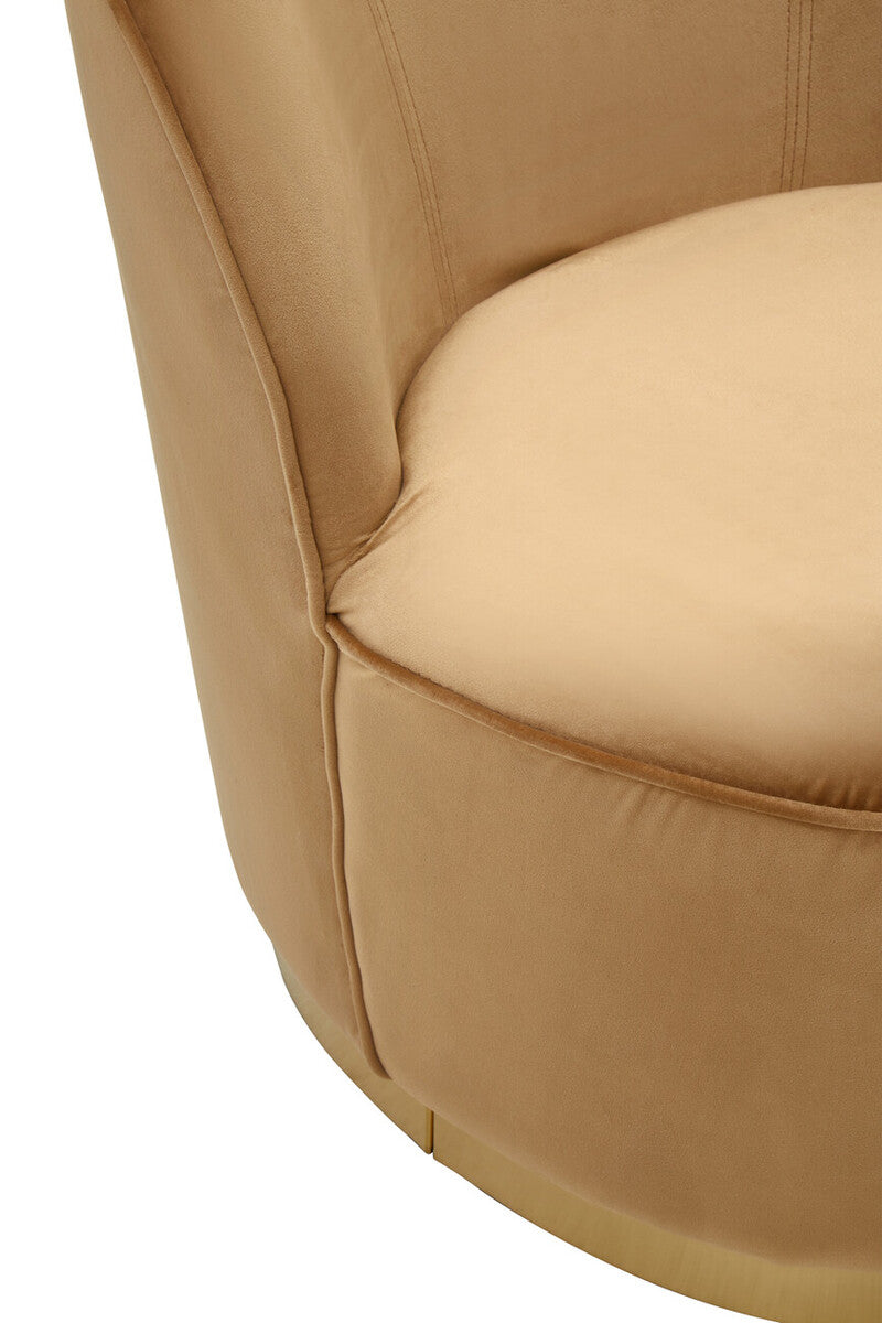 Tamra Beige Velvet Gold Base Chair
