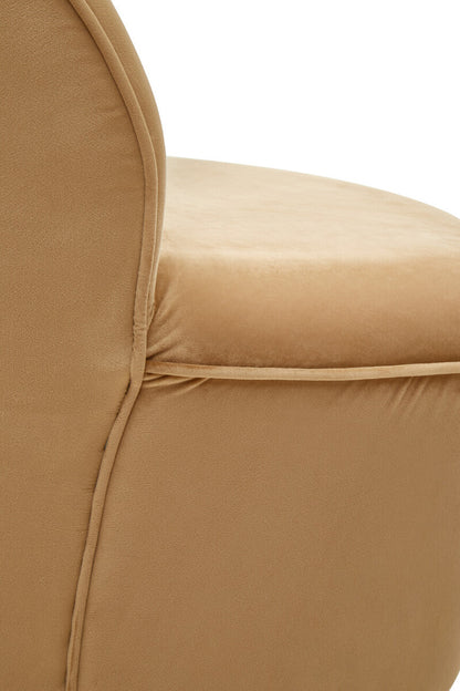 Tamra Beige Velvet Gold Base Chair