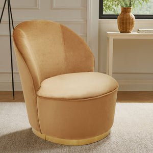 Tamra Beige Velvet Gold Base Chair