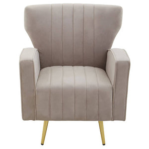 Hayley Mink Velvet Armchair with Gold Finish Legs