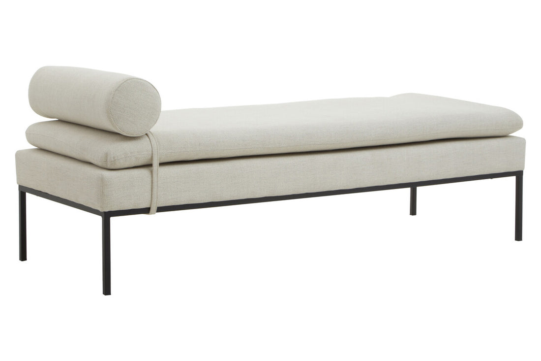 Harley Natural Linen Textured Iron Frame Day Bed - Image 2