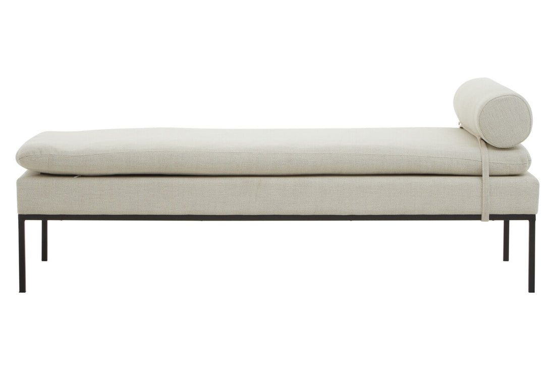 Harley Natural Linen Textured Iron Frame Day Bed - Image 4