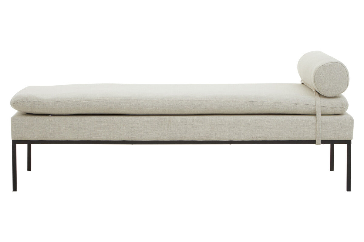 Harley Natural Linen Textured Iron Frame Day Bed - Image 4