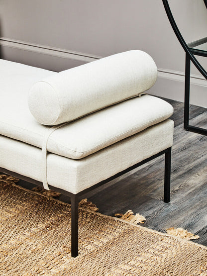 Harley Natural Linen Textured Iron Frame Day Bed - Image 6