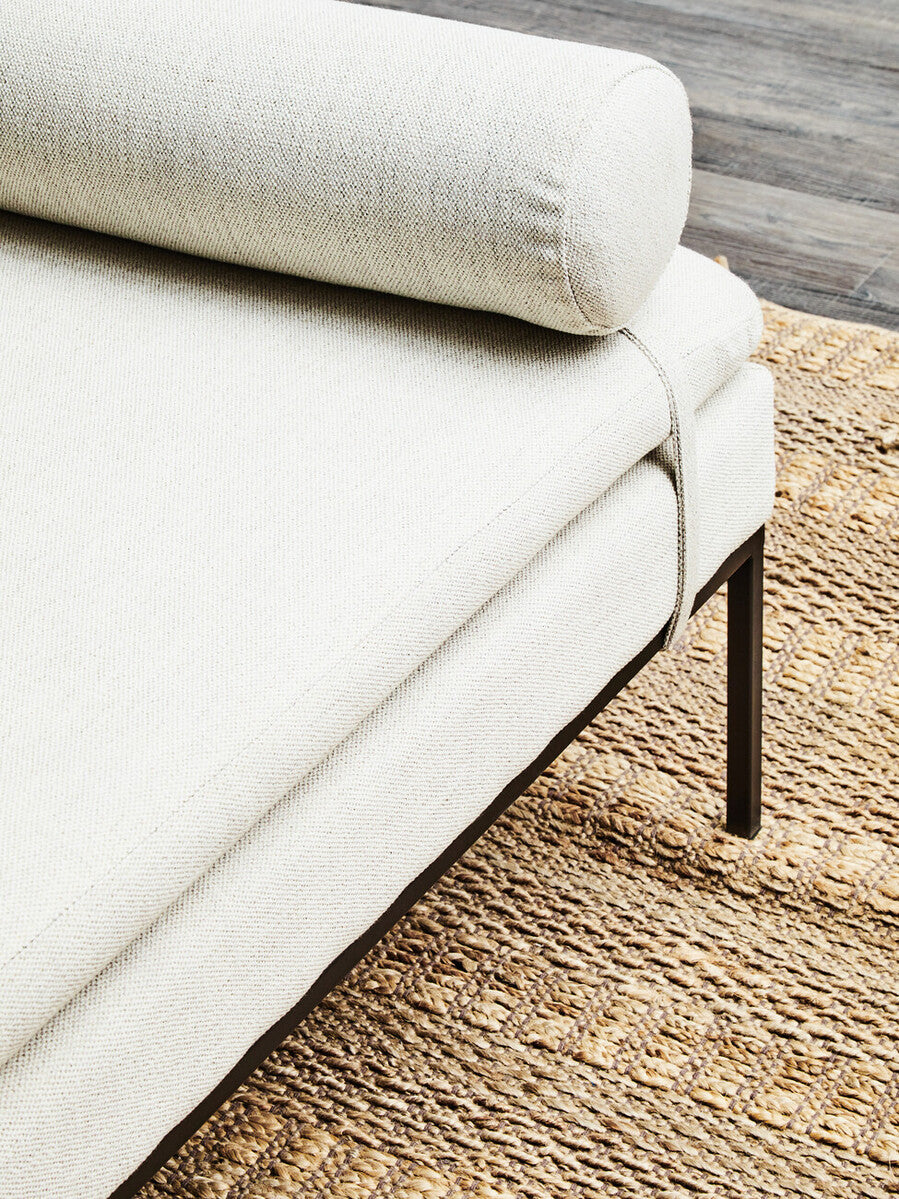 Harley Natural Linen Textured Iron Frame Day Bed - Image 8