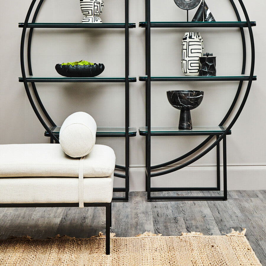 Harley Natural Linen Textured Iron Frame Day Bed - Image 5