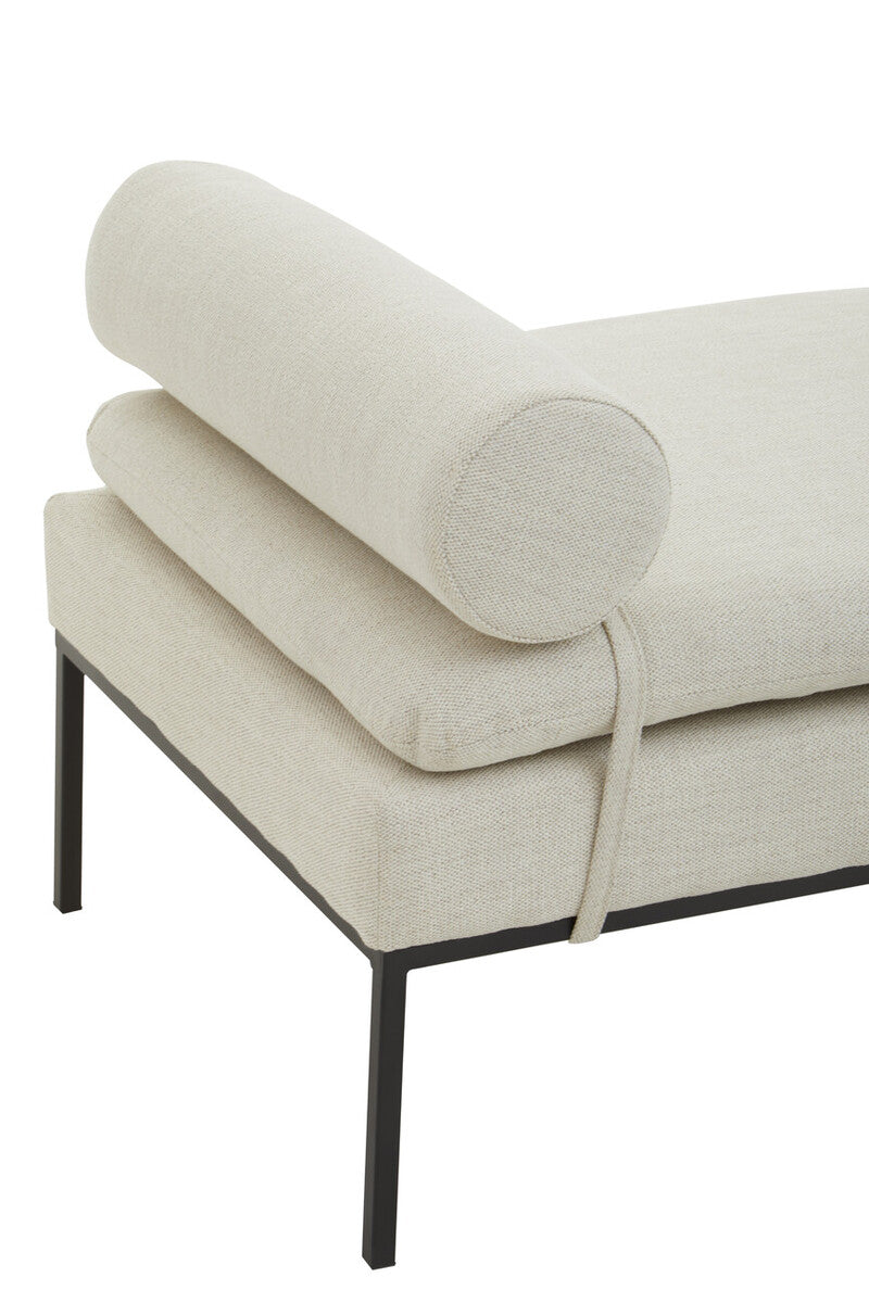 Harley Natural Linen Textured Iron Frame Day Bed - Image 9