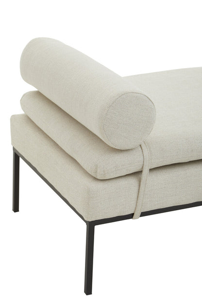 Harley Natural Linen Textured Iron Frame Day Bed - Image 9