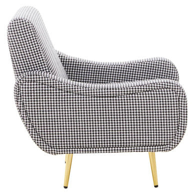 Holli Black And White Houndstooth Pattern Armchair