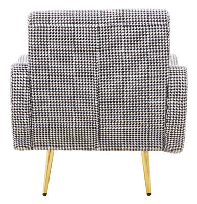 Holli Black And White Houndstooth Pattern Armchair
