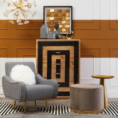 Holli Black And White Checked Armchair