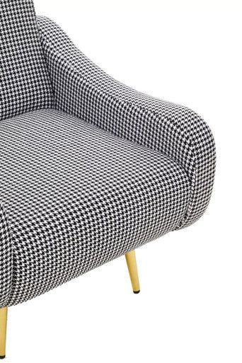 Holli Black And White Houndstooth Pattern Armchair