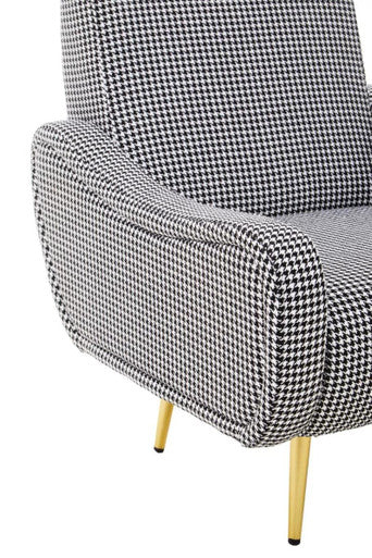 Holli Black And White Houndstooth Pattern Armchair