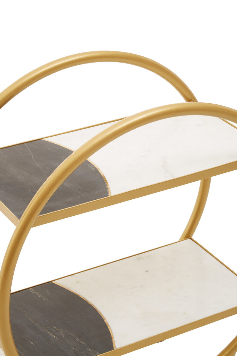 Vizzini Brass Finished 2 Tier Unit