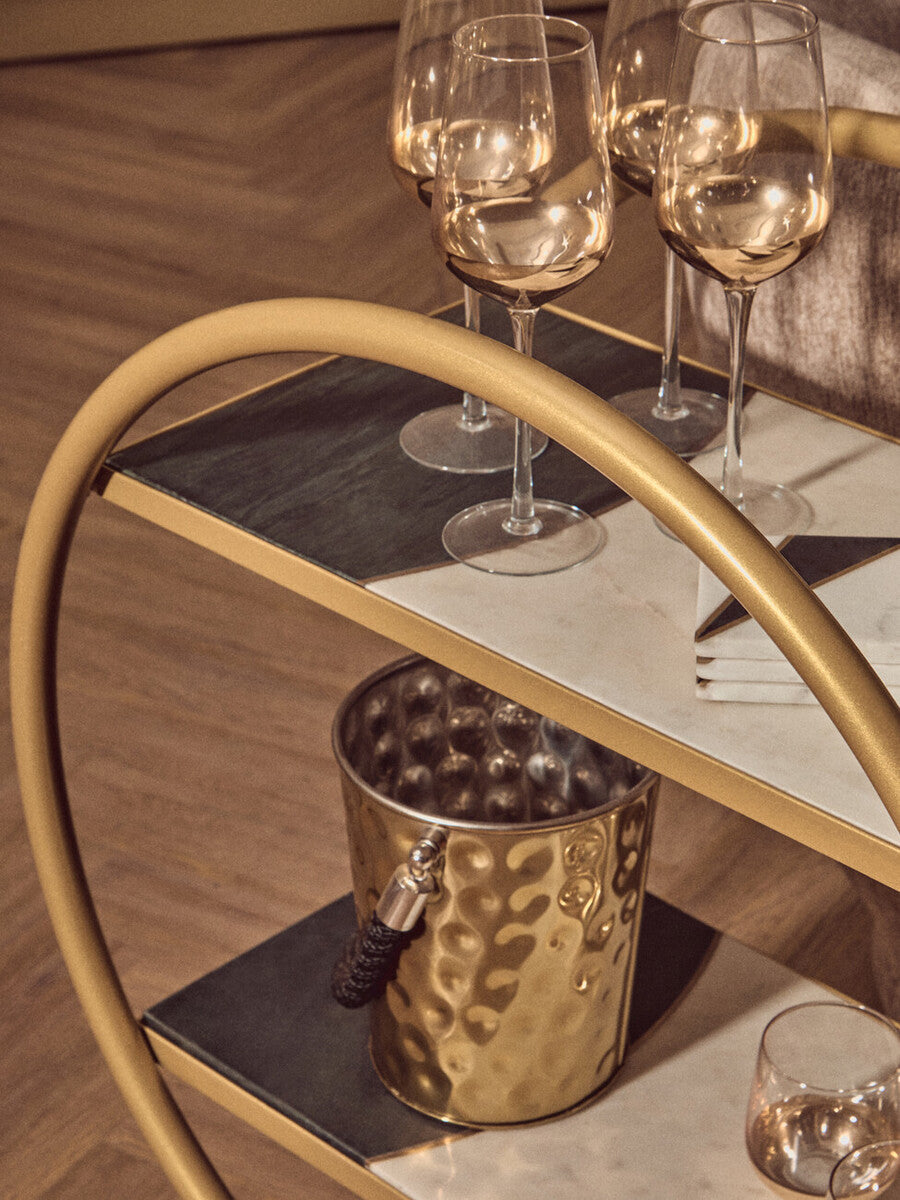 Vizzini Brass Finished 2 Tier Unit