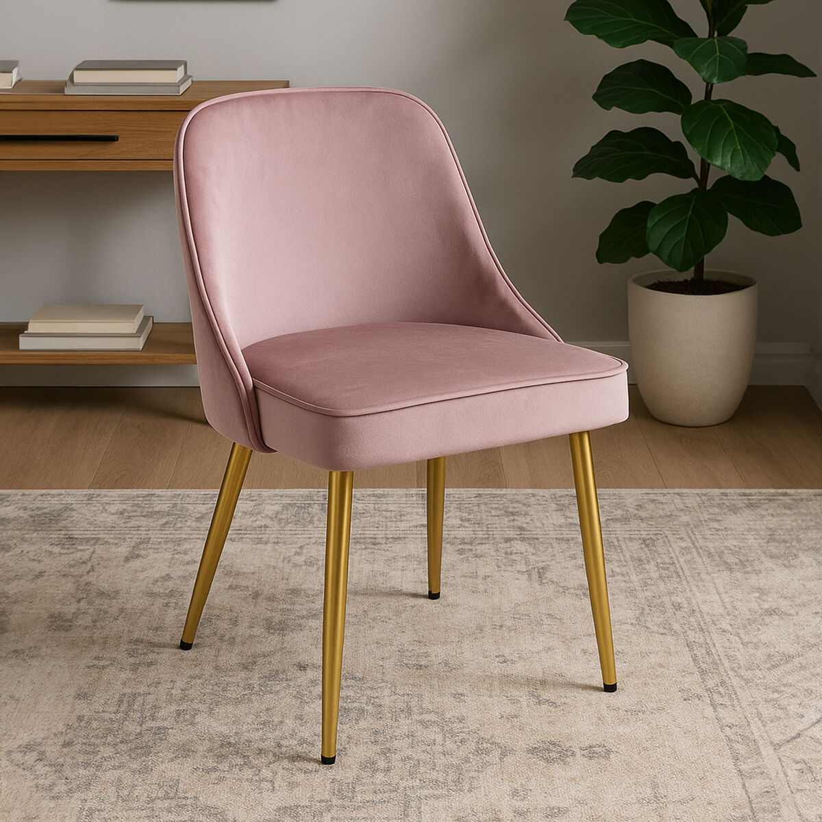 Demi Dusky Pink Velvet Dining Chair