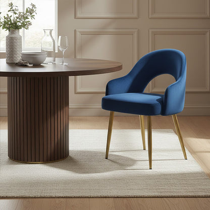 Dani Midnight Blue Velvet Dining Chair - Image 3