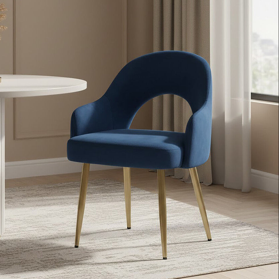 Dani Midnight Blue Velvet Dining Chair - Image 1