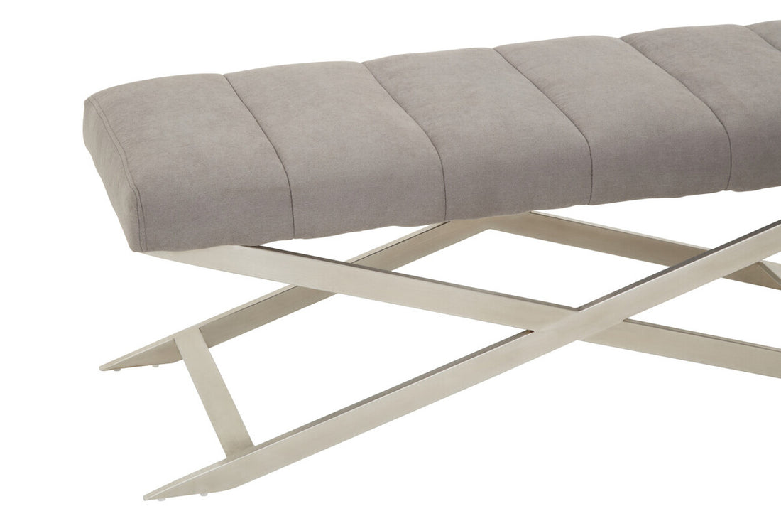 Gilden Grey Bench With Cross Base